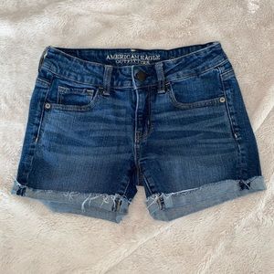 AEO Stretch Denim Short Shorts- Size 4